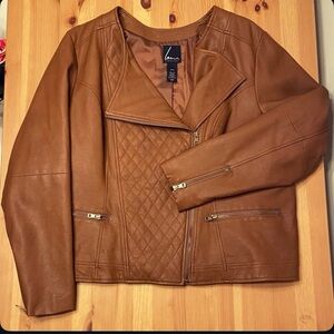 Lane Bryant Quilted Vegan Leather Moto Jacket; 18/20